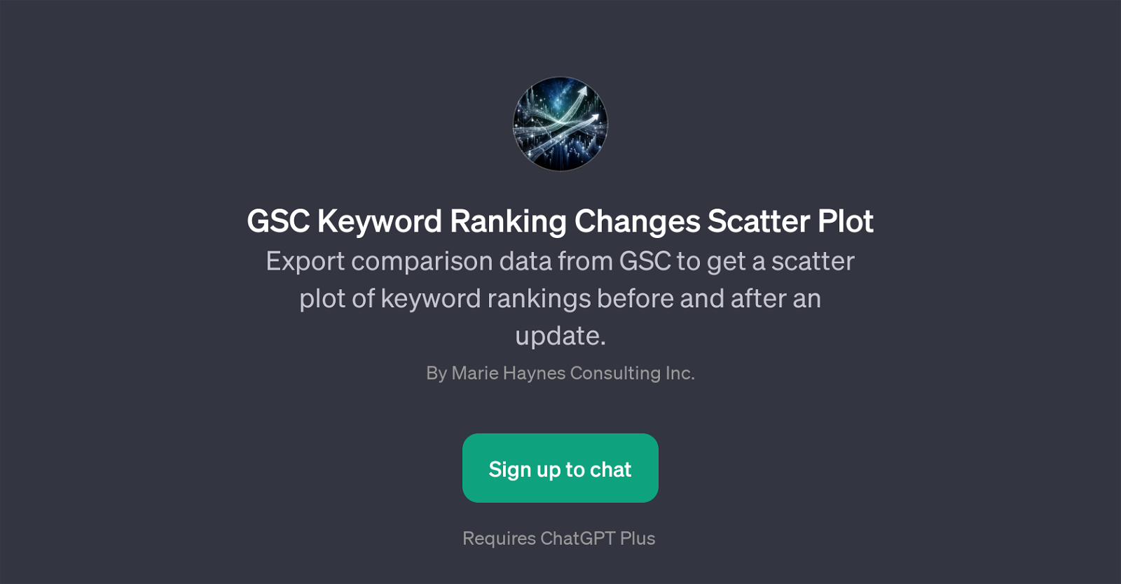 GSC Keyword Ranking Changes Scatter Plot GPT website