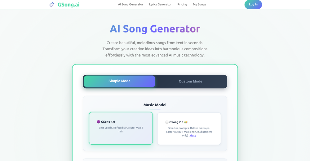 GSong.ai website