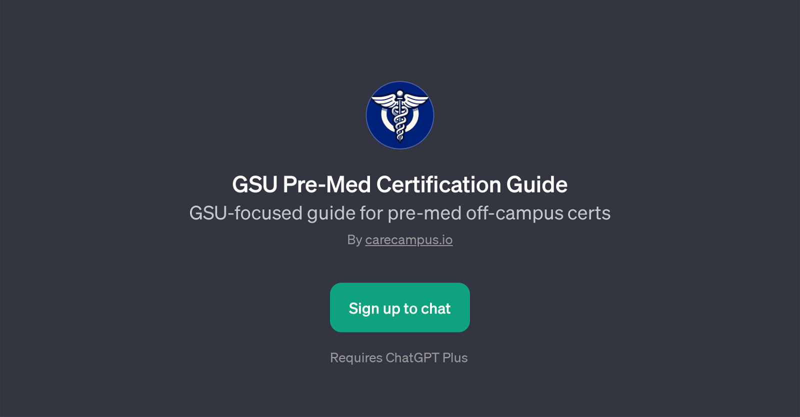 GSU Pre-Med Certification Guide website
