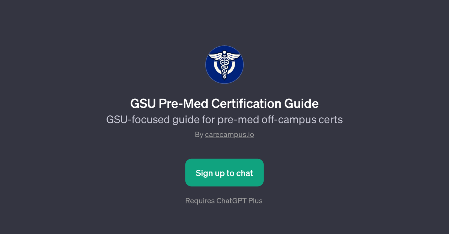 GSU Pre-Med Certification Guide website