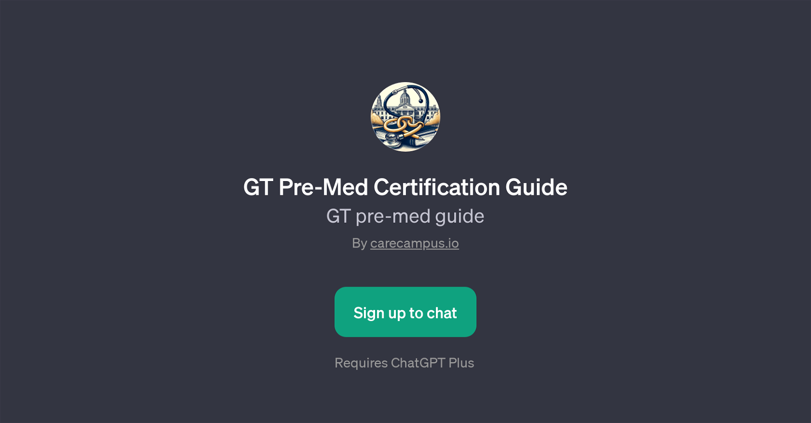 GT Pre-Med Certification Guide website