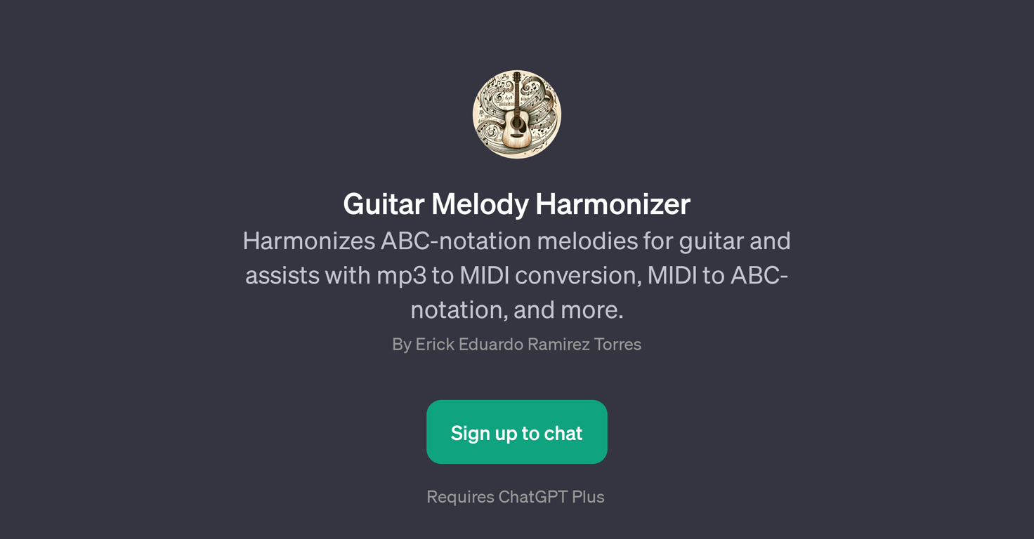 Guitar Melody Harmonizer website
