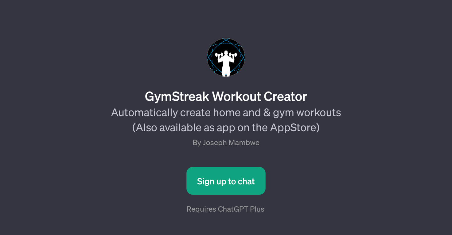 GymStreak Workout Creator website