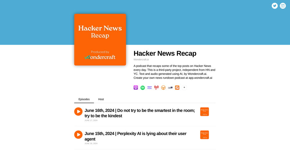 Hacker News Recap website