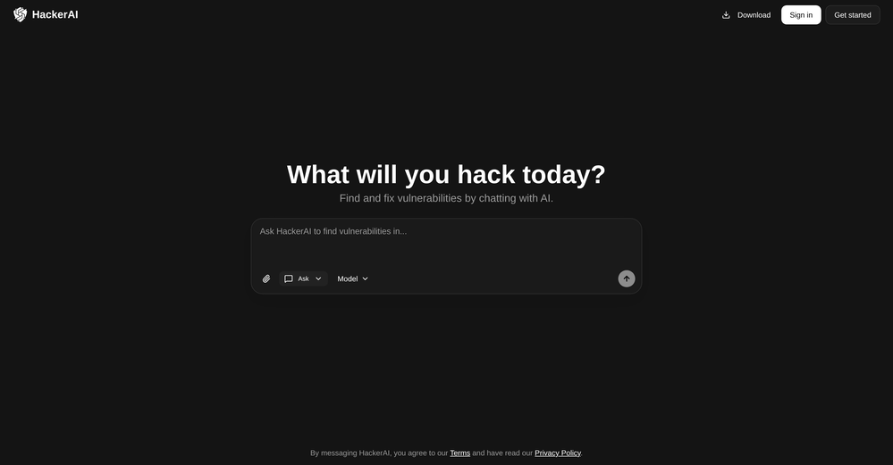 HackerAI website