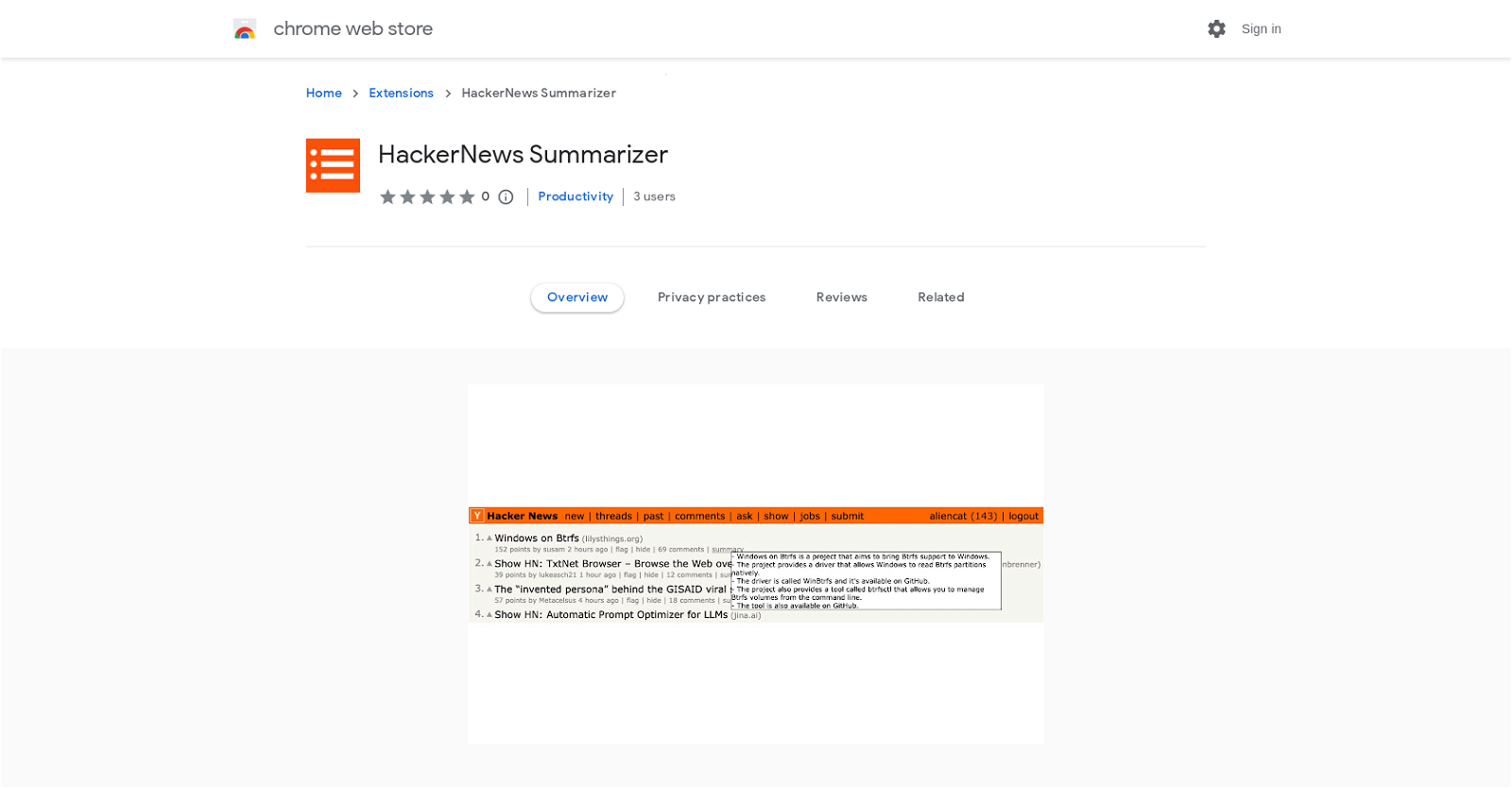 HackerNews Summarizer website