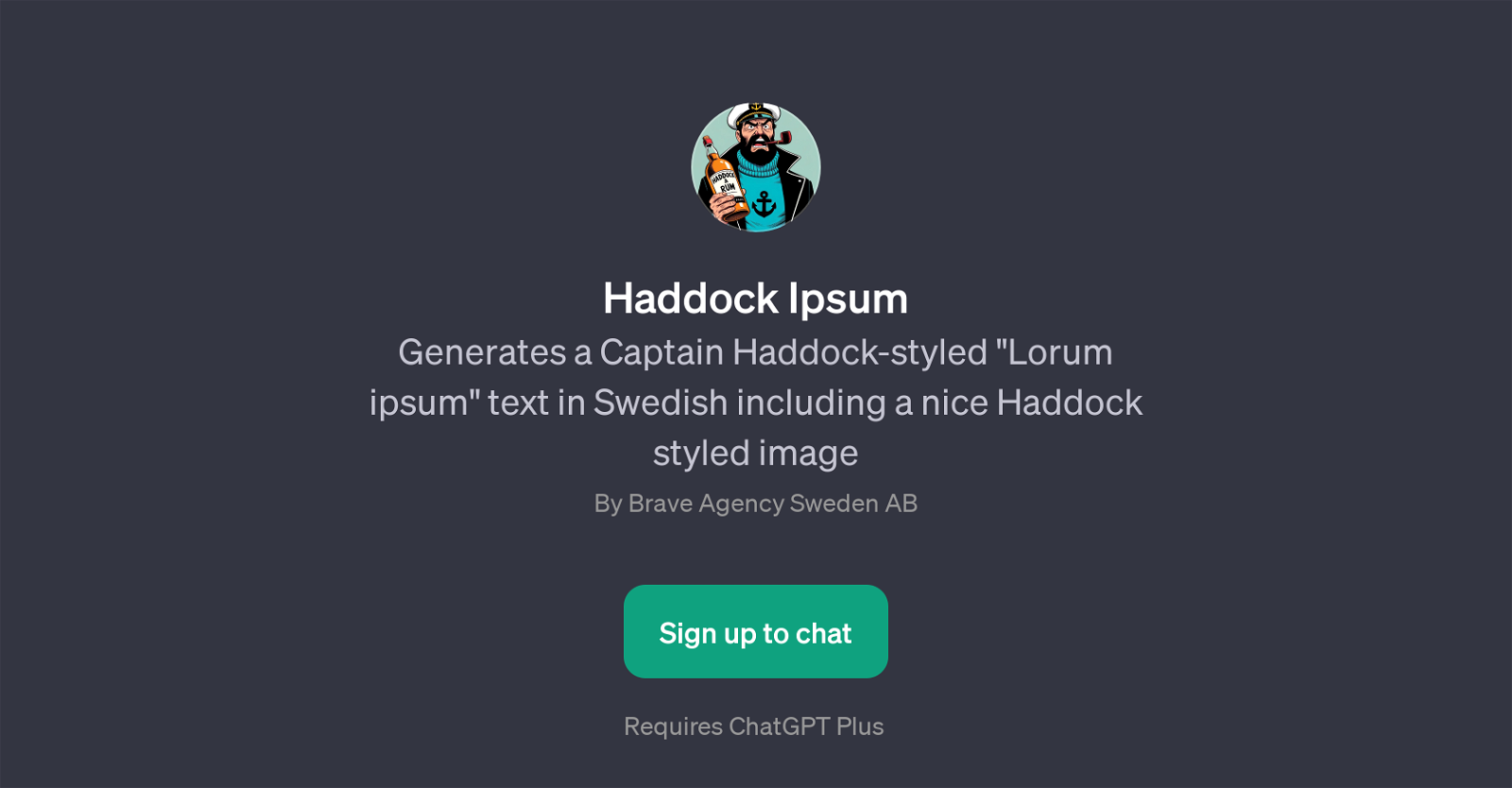 Haddock Ipsum website