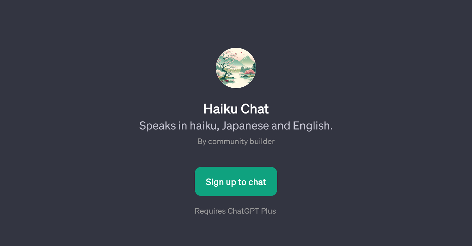 Haiku Chat website