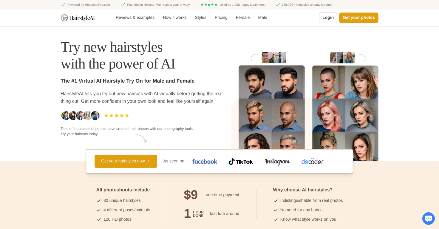 Hairstyle AI website