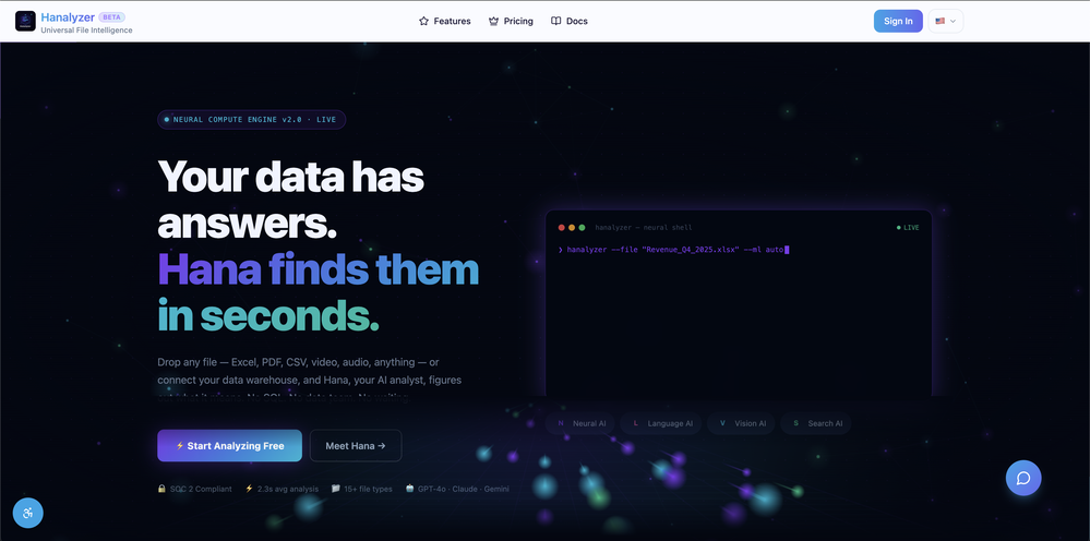 Hanalyzer.ai website