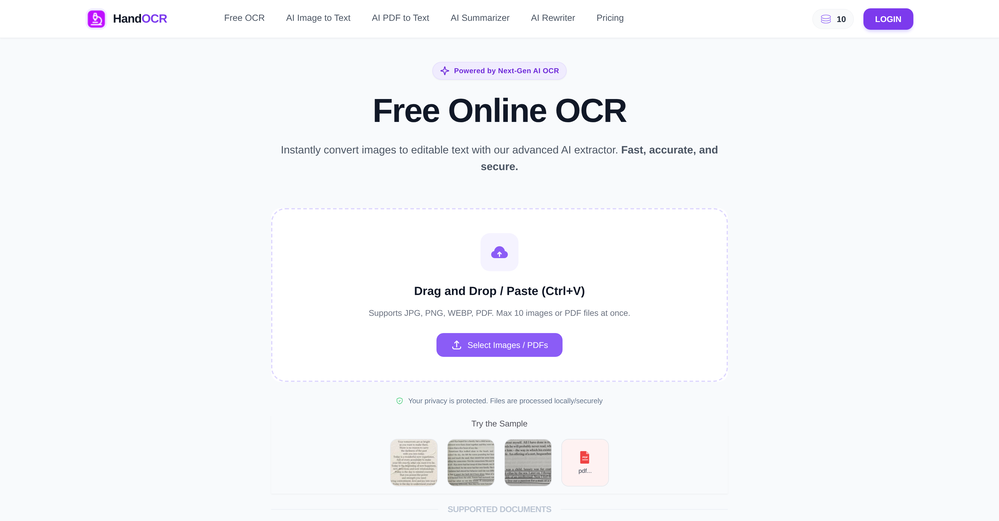 HandOCR website