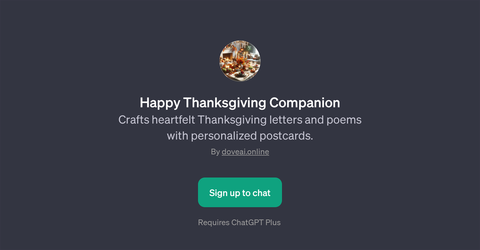Happy Thanksgiving Companion website