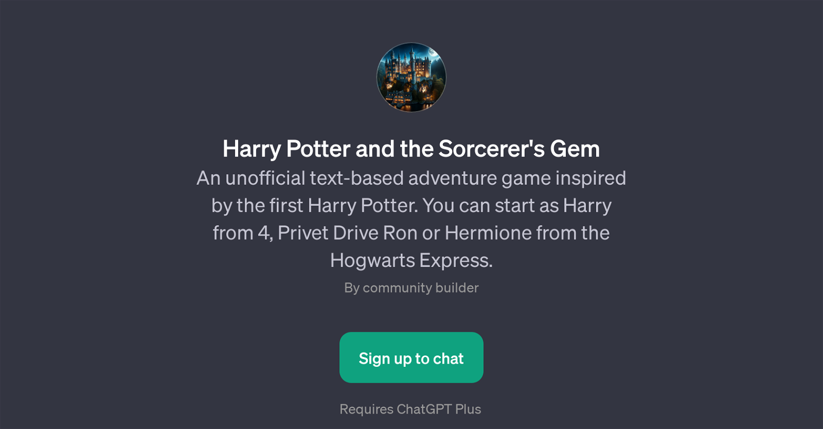 Harry Potter and the Sorcerer's Gem website