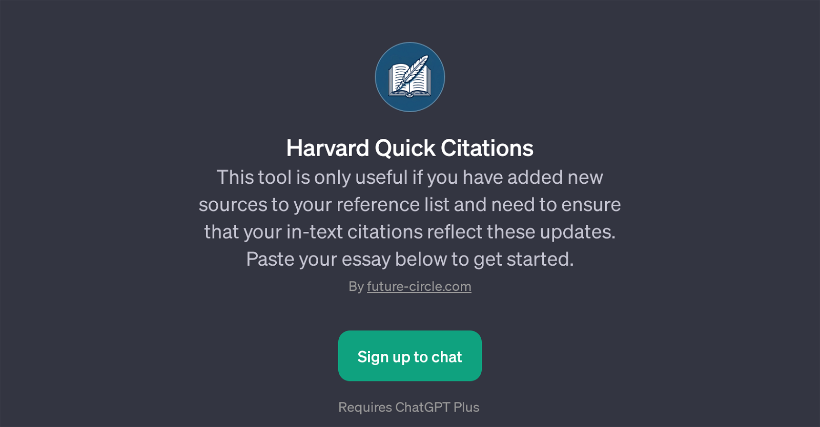 Harvard Quick Citations website