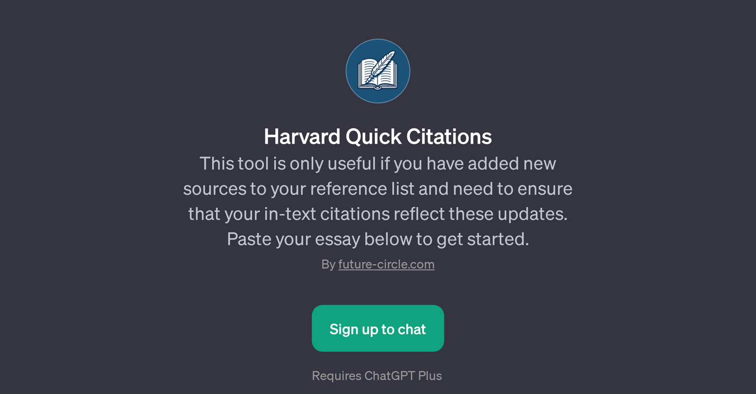 Harvard Quick Citations website