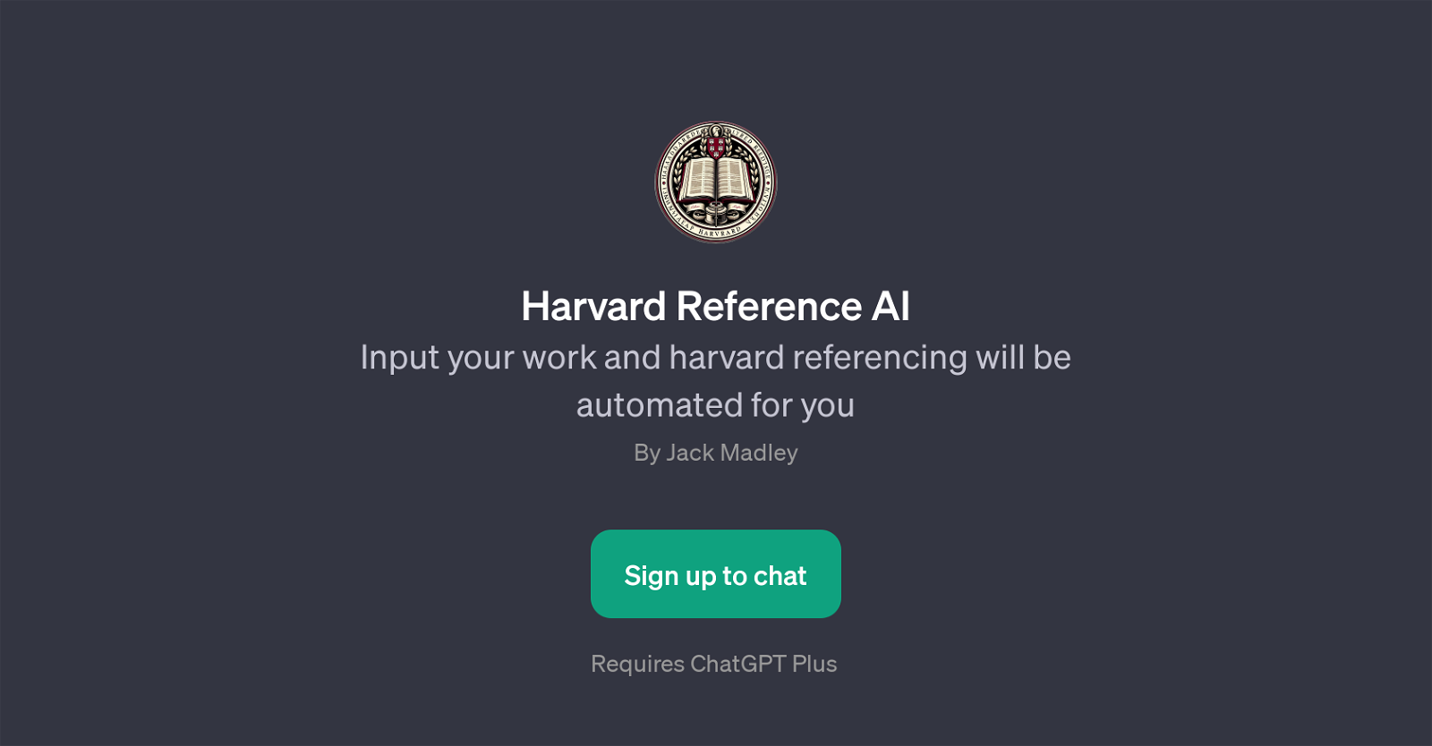 Harvard Reference AI website