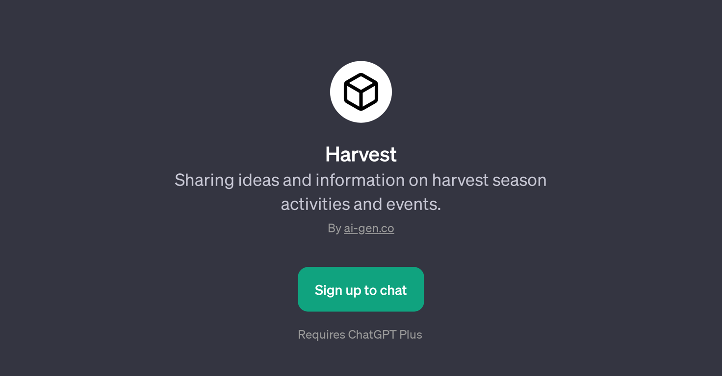 Harvest website