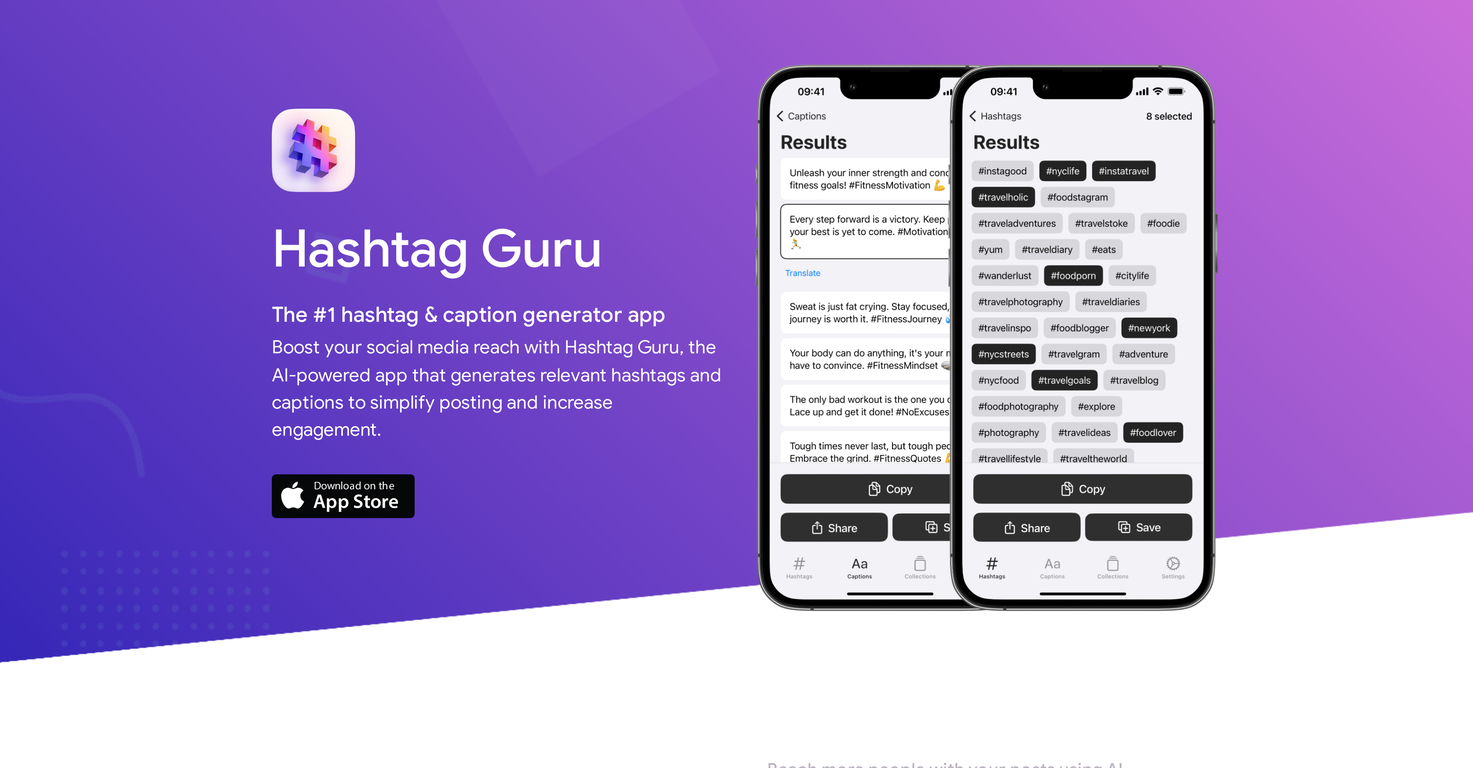 Hashtag Guru website
