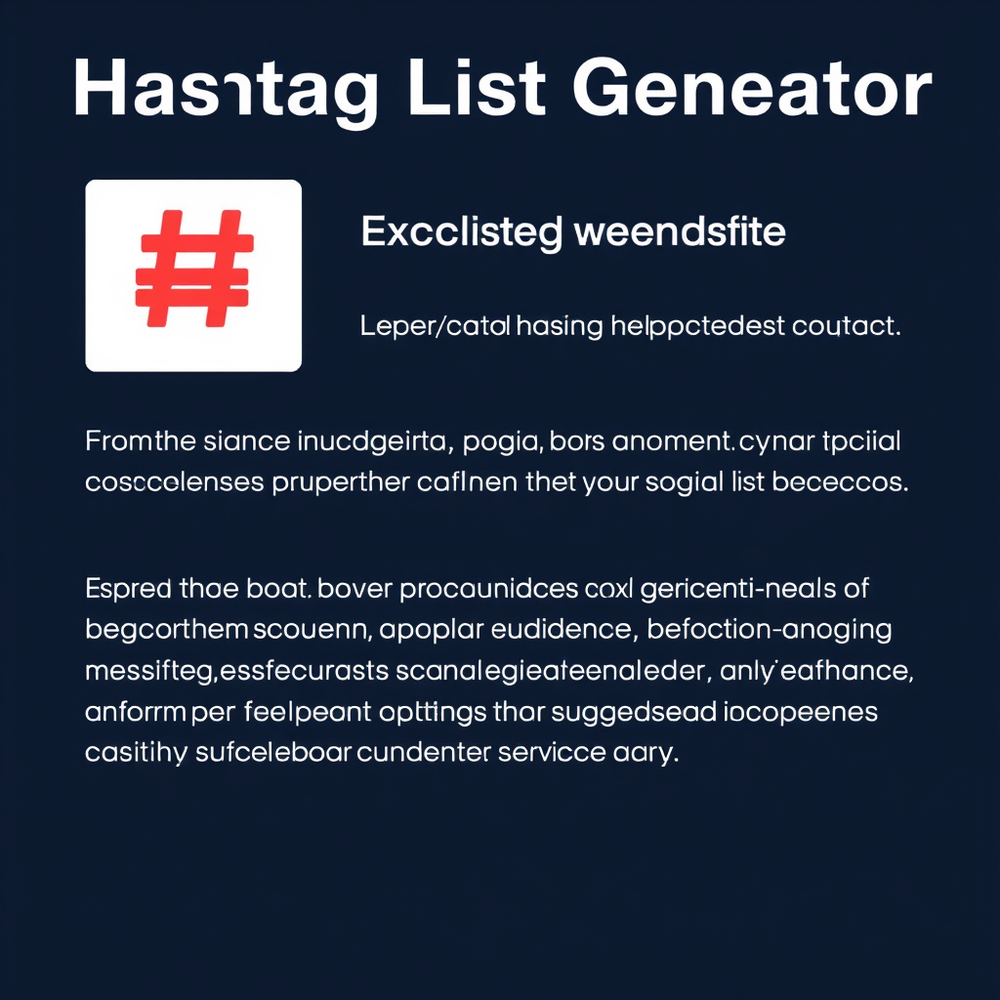 Hashtag Liost Generator website