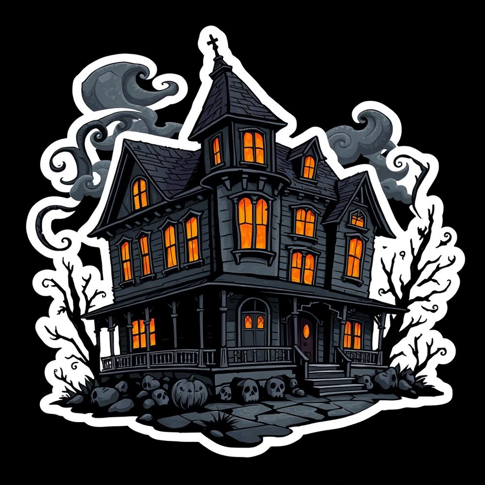 Haunted house sticker website