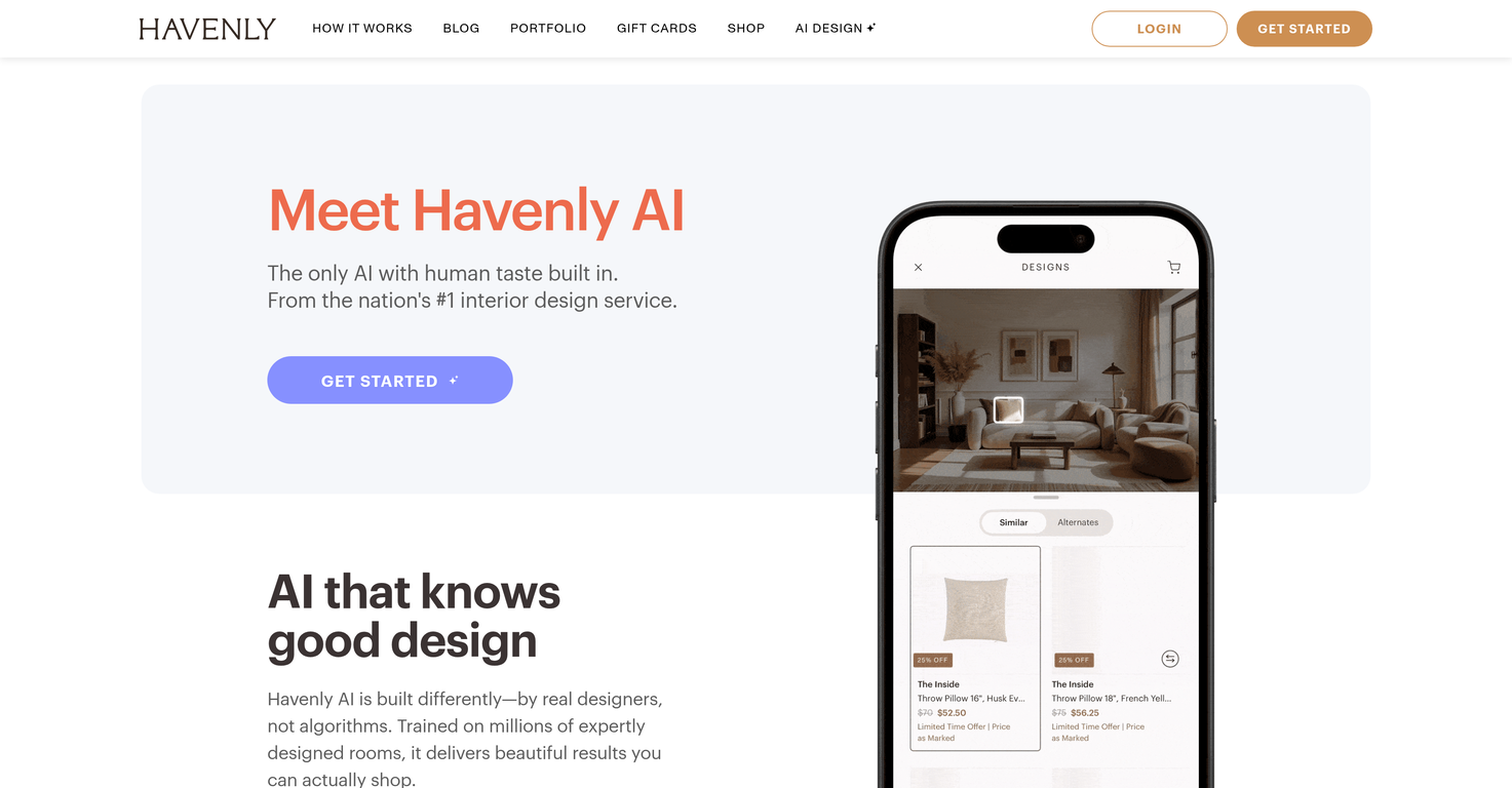 Havenly AI website