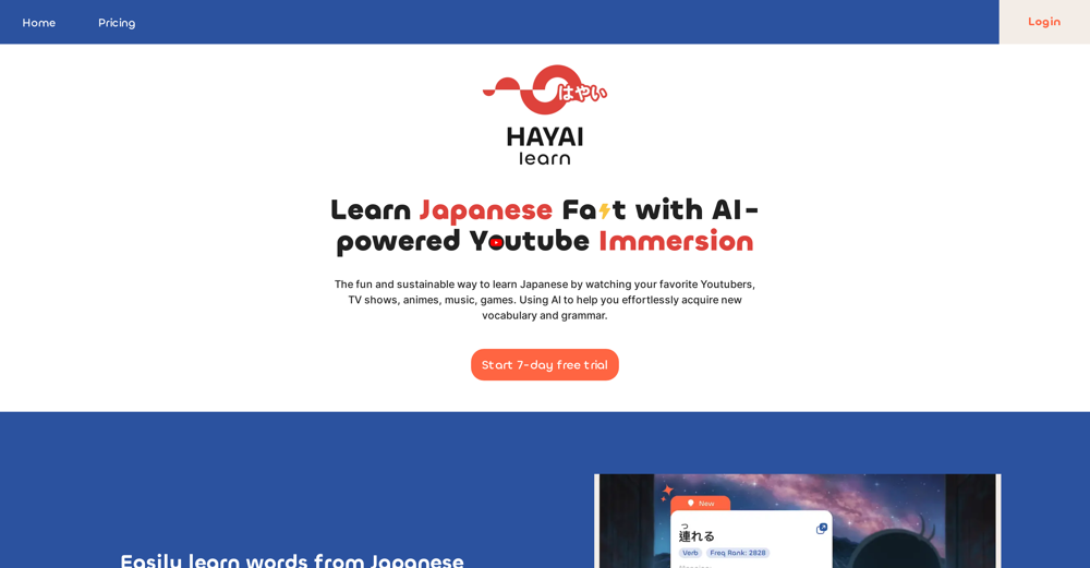 Hayai Learn website
