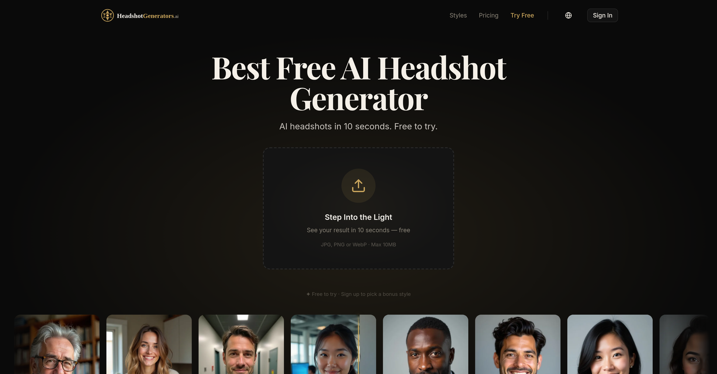 HeadshotGenerators.ai website