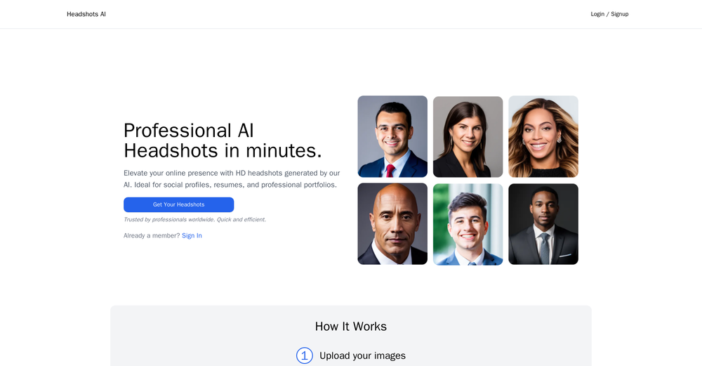 HeadshotsAI website
