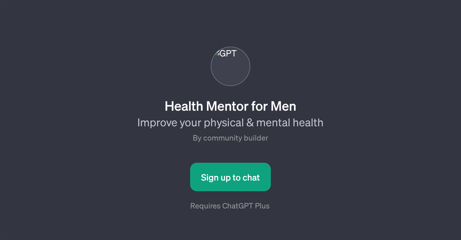 Health Mentor for Men website
