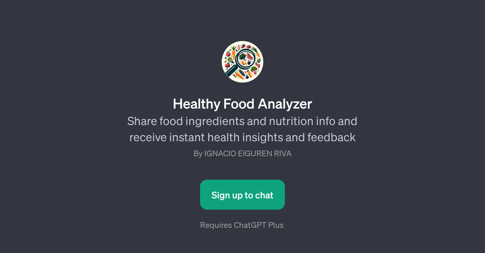 Healthy Food Analyzer website