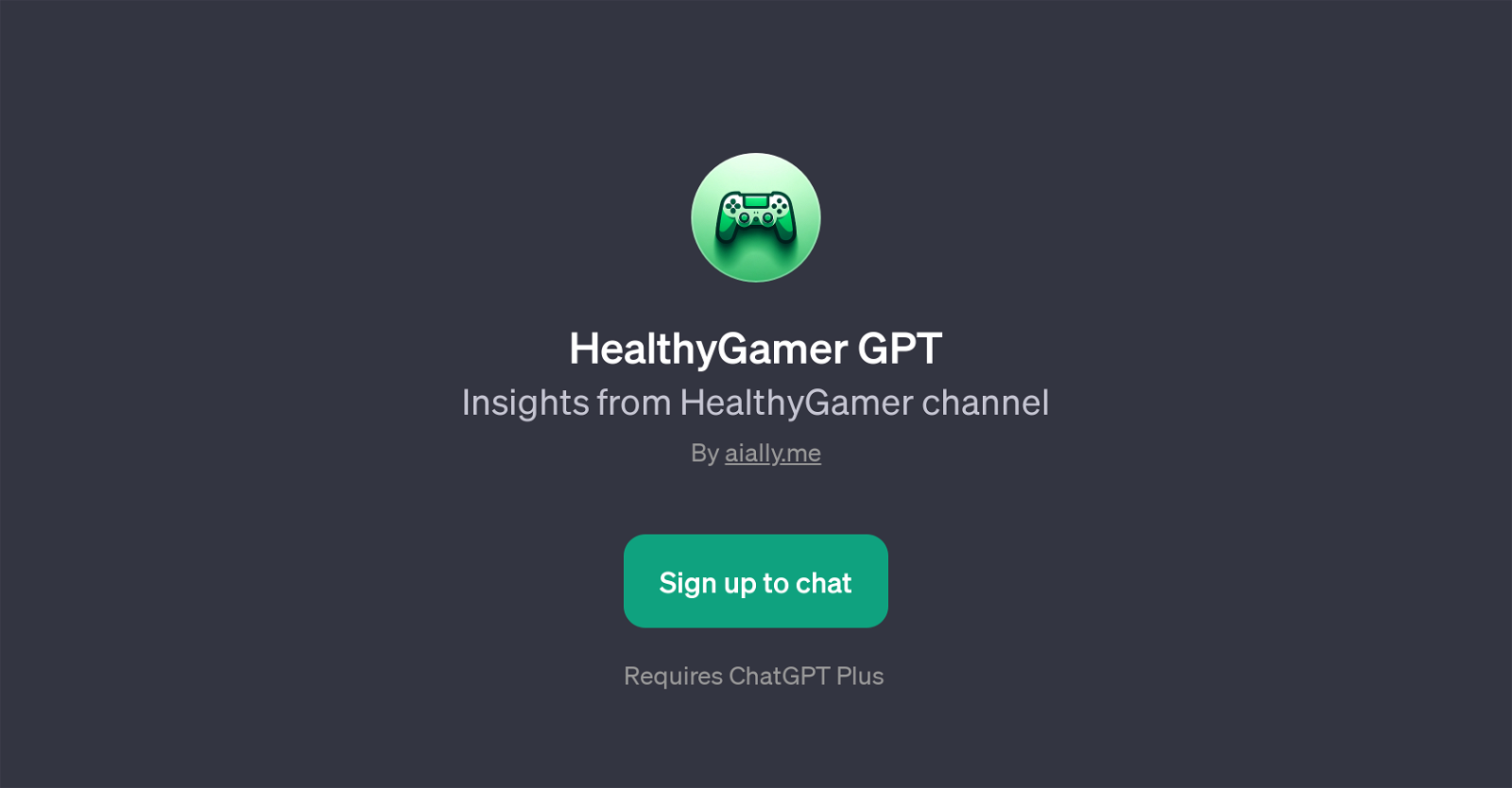 HealthyGamer GPT website
