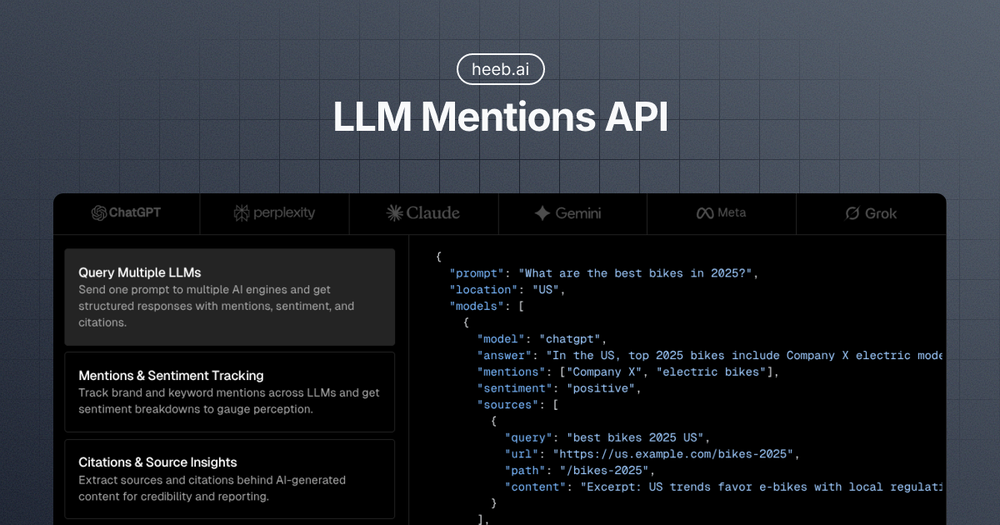 heeb | LLM Mentions API website