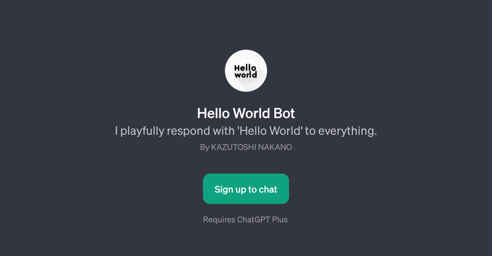 Hello World Bot website