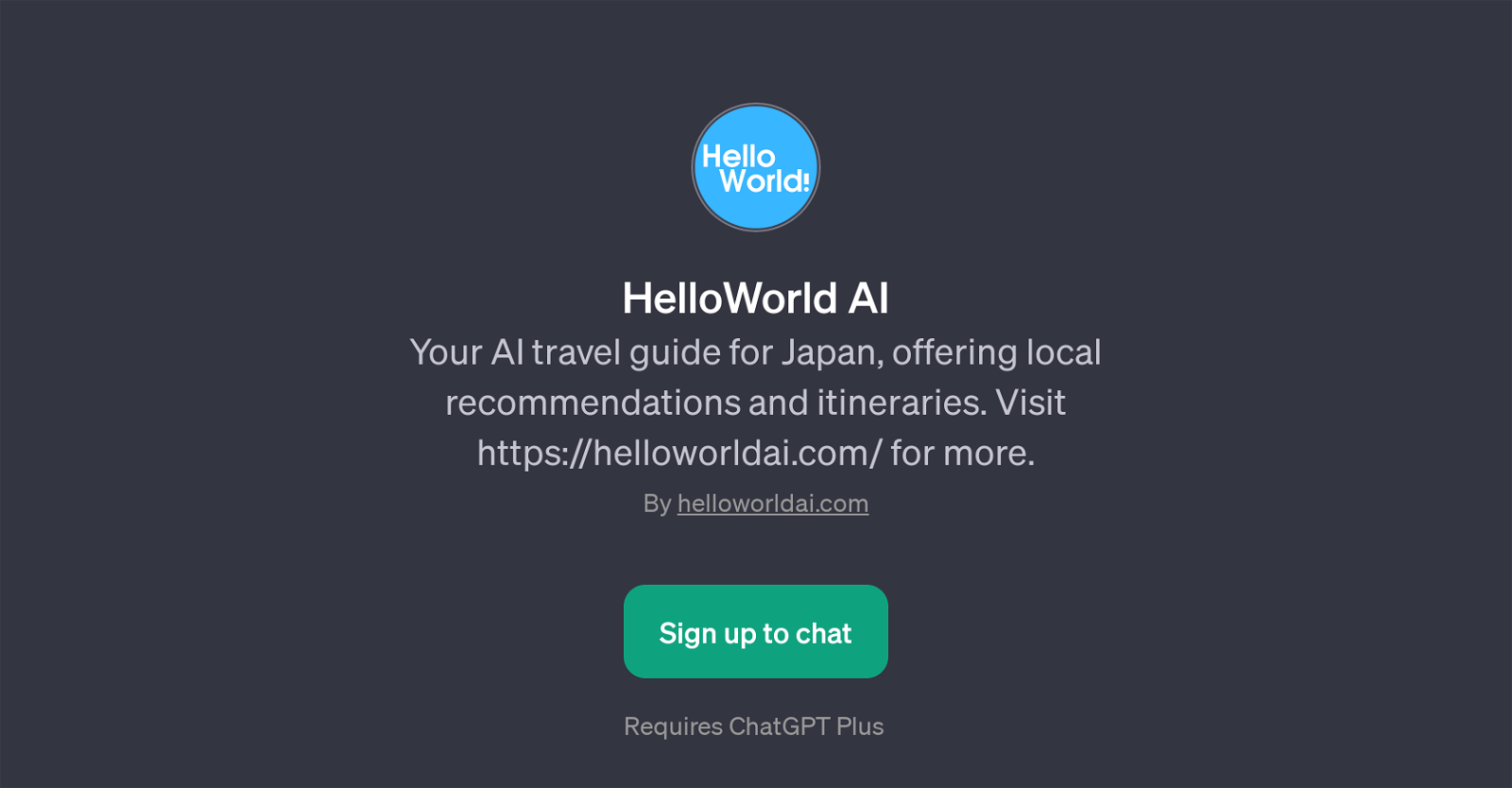 HelloWorld AI website