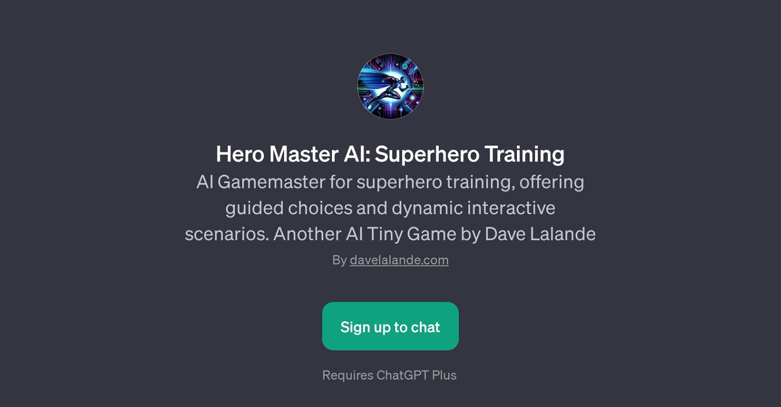 Hero Master AI: Superhero Training website