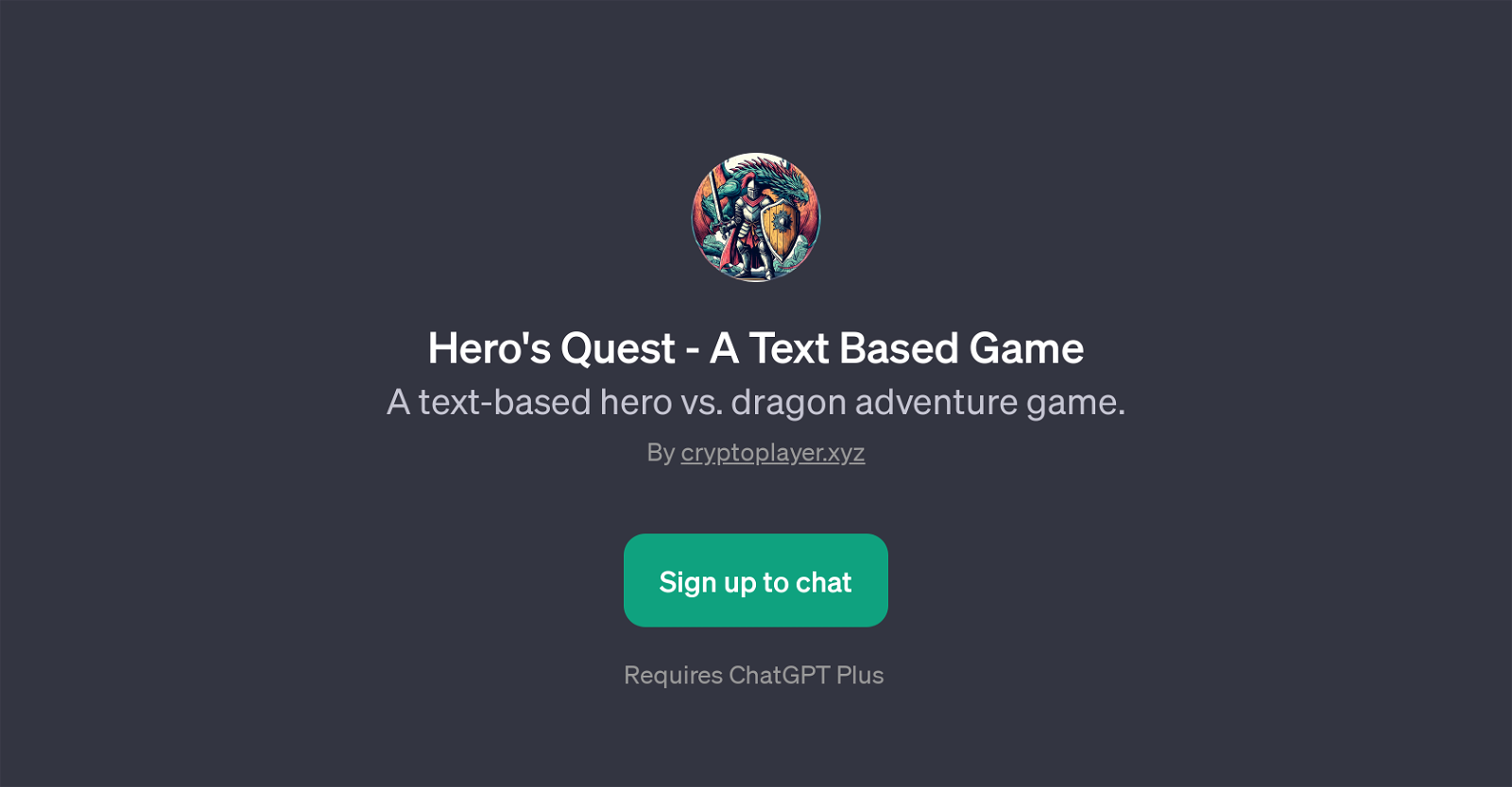 Hero's Quest - A Text Based Game website
