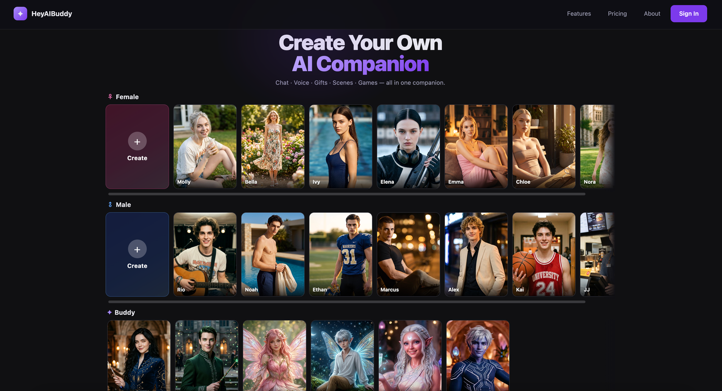 HeyAIBuddy website