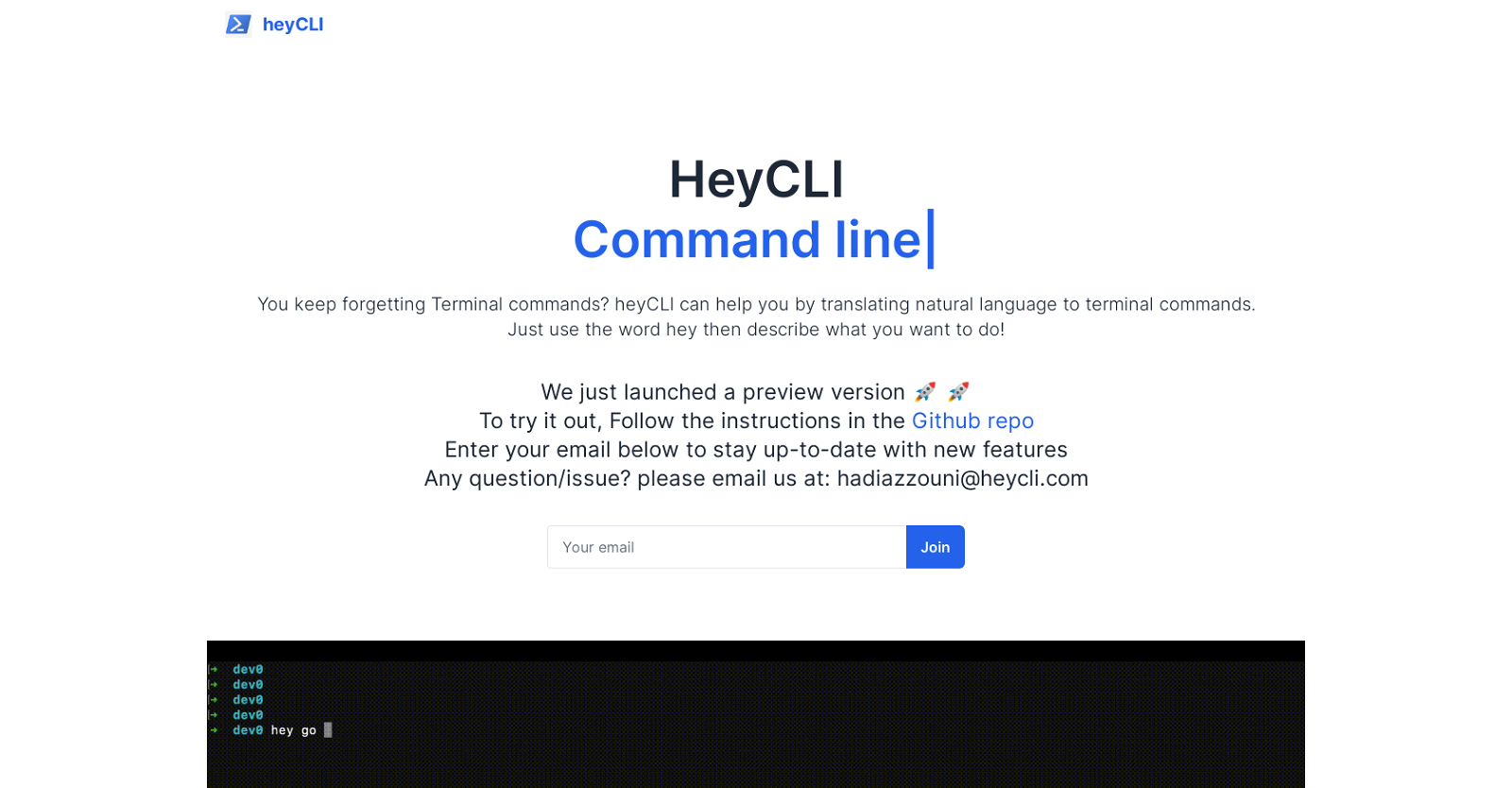heyCLI website
