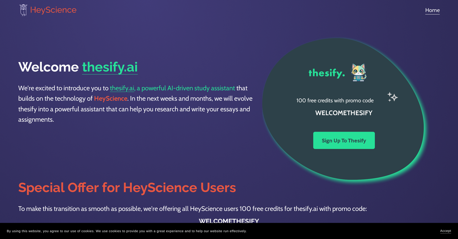 HeyScience website