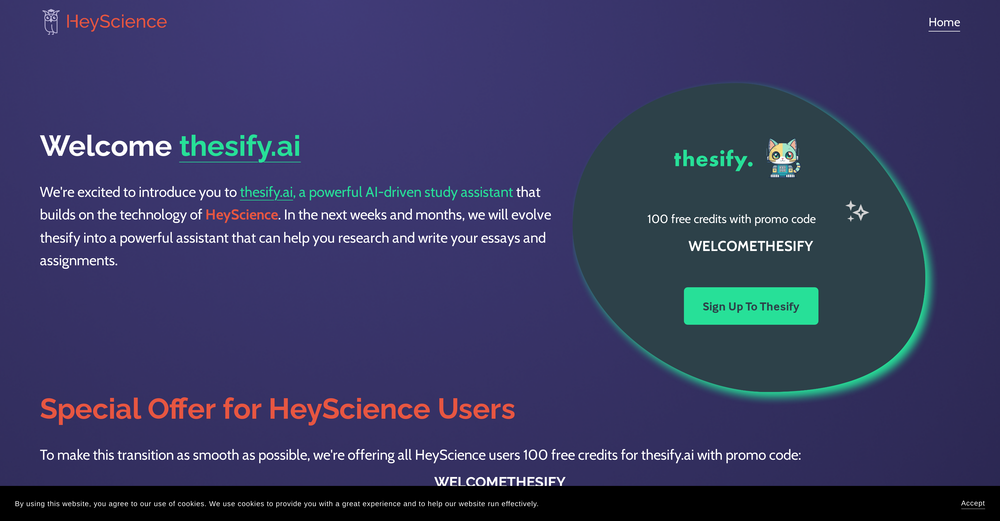 HeyScience website