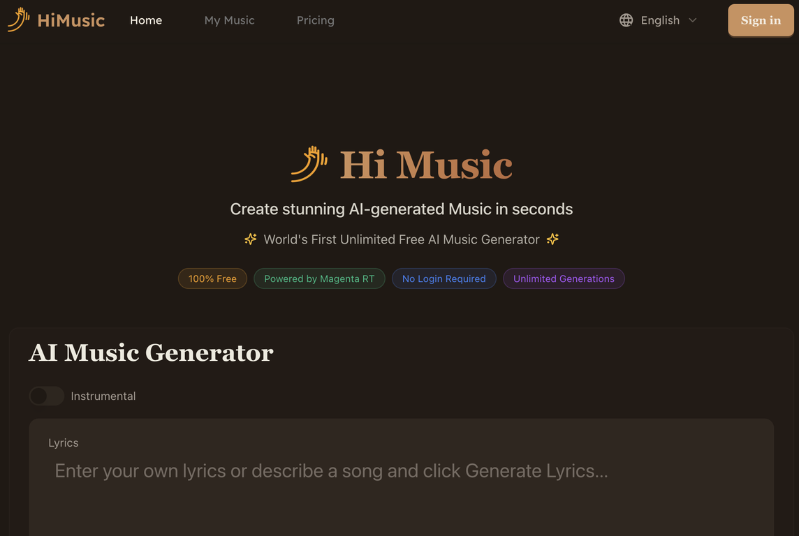 Hi Music website