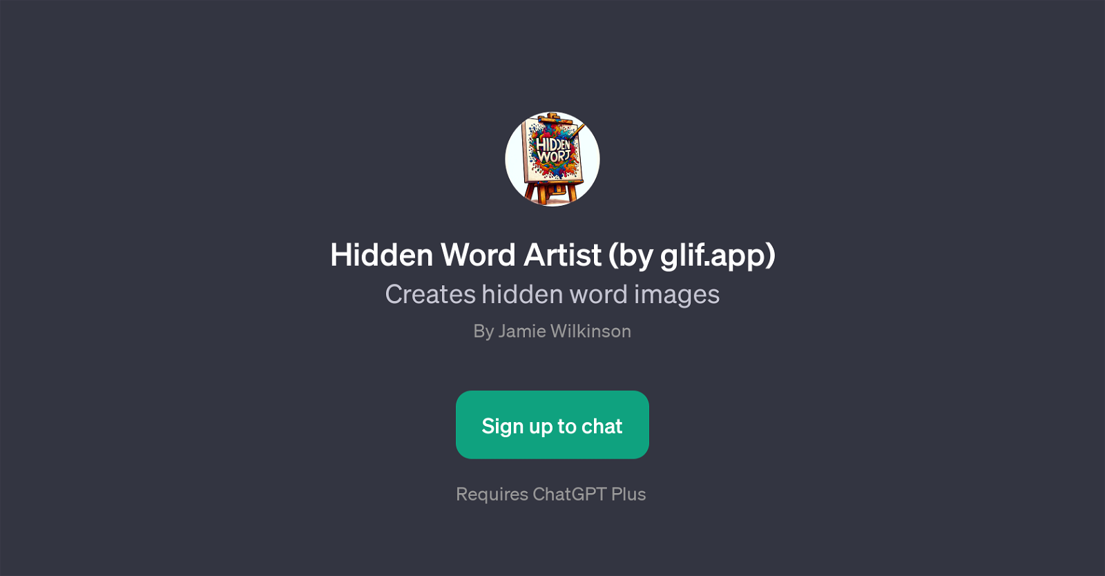 Hidden Word Artist (by glif.app) website