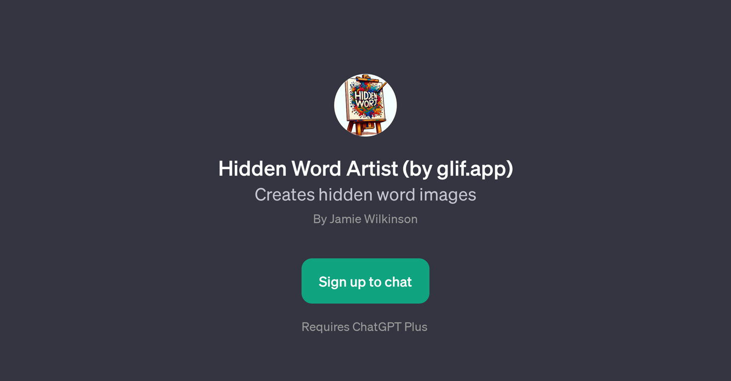 Hidden Word Artist (by glif.app) website