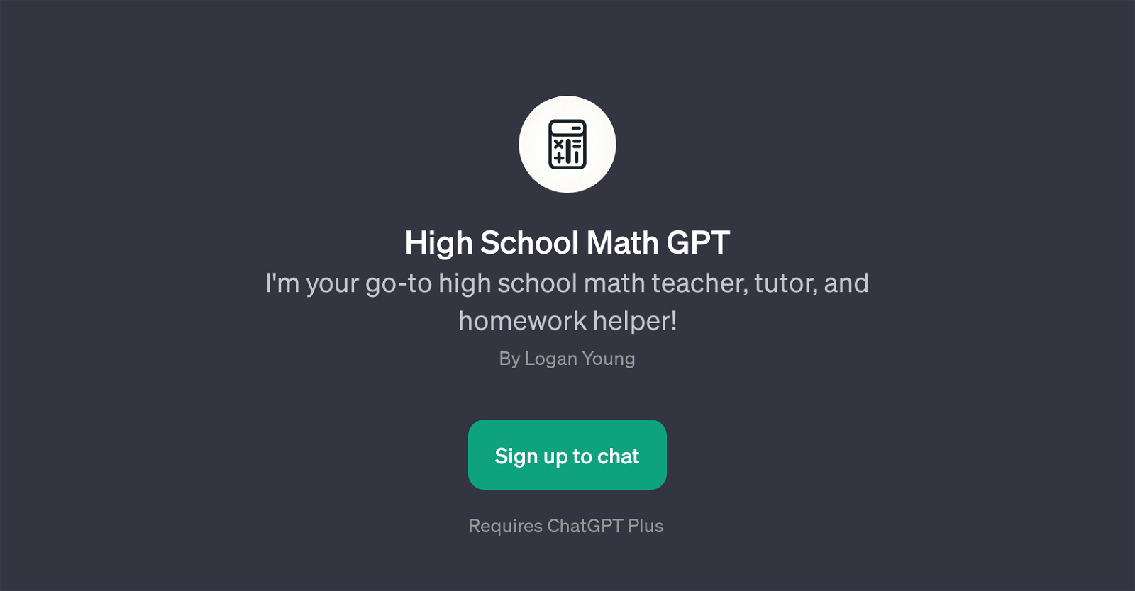 High School Math GPT website