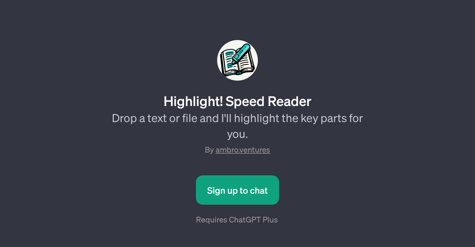Highlight! Speed Reader website
