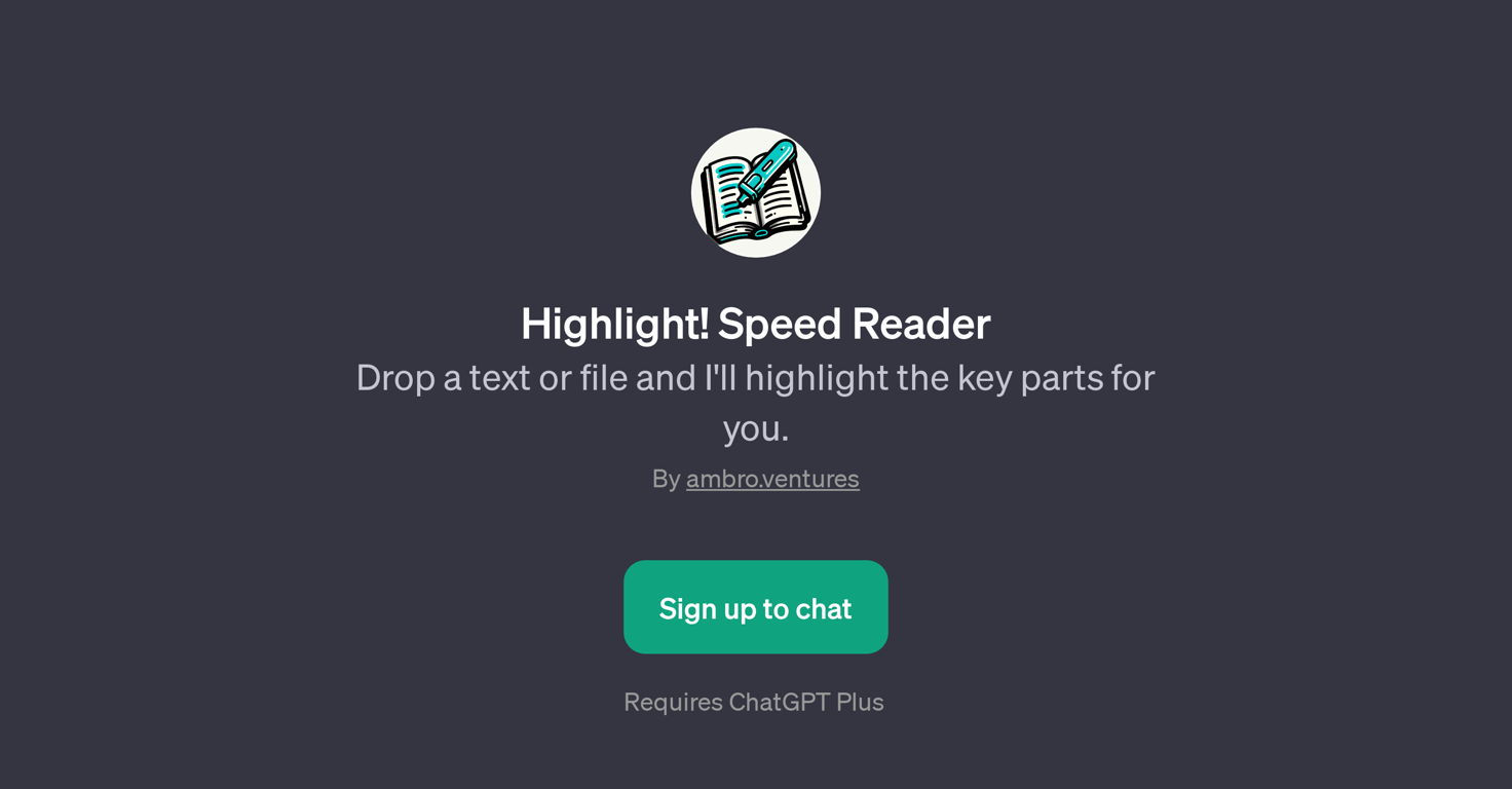 Highlight! Speed Reader website
