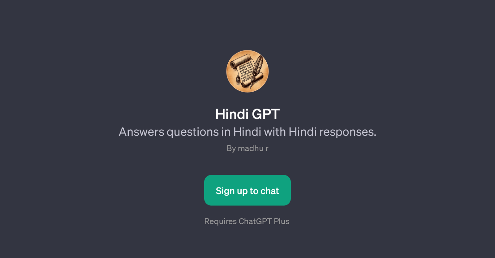 Hindi GPT website
