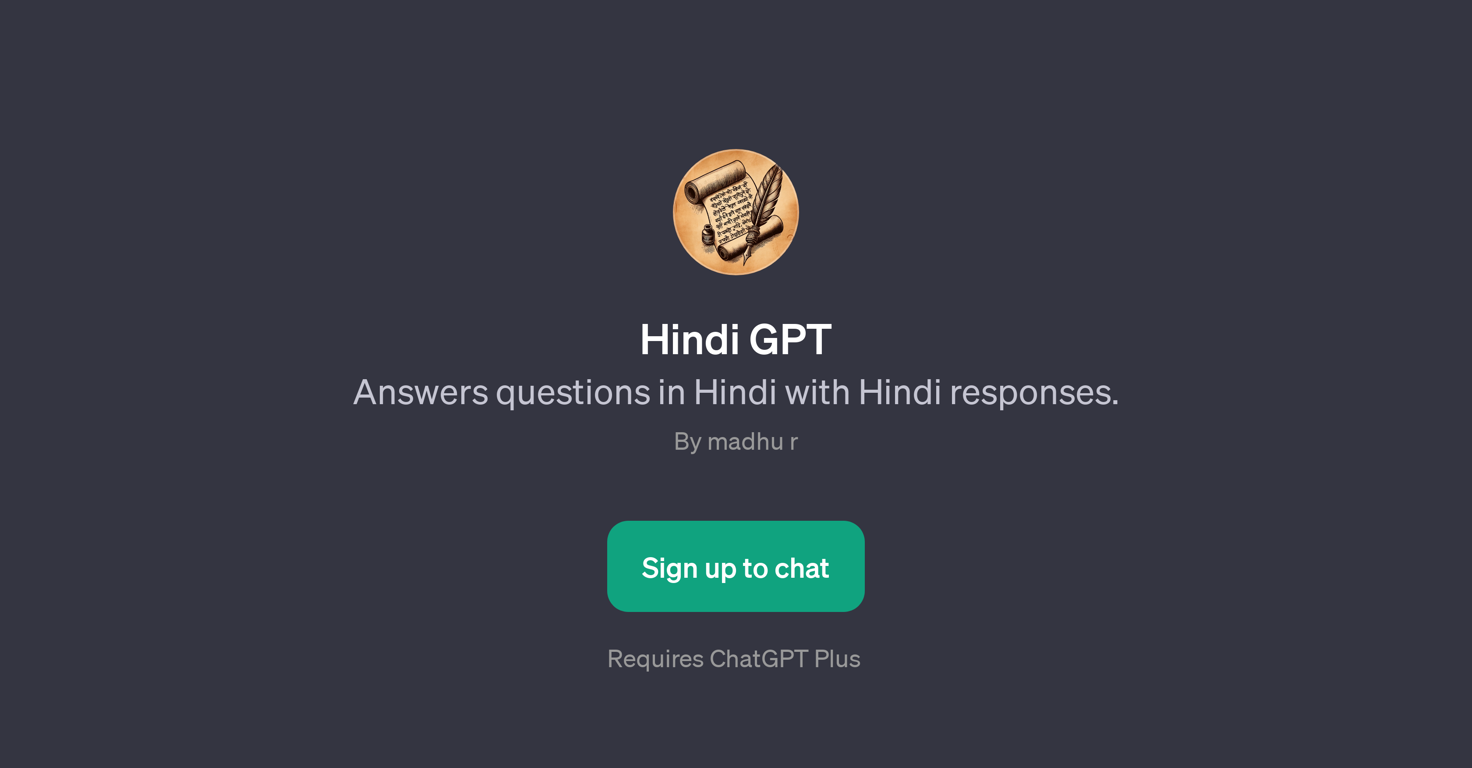Hindi GPT website