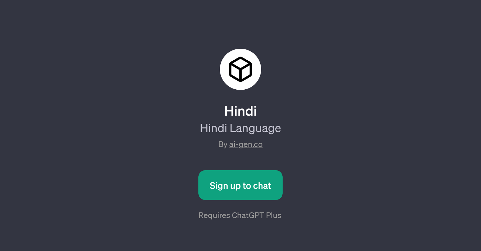 Hindi LanguageChatGPT website