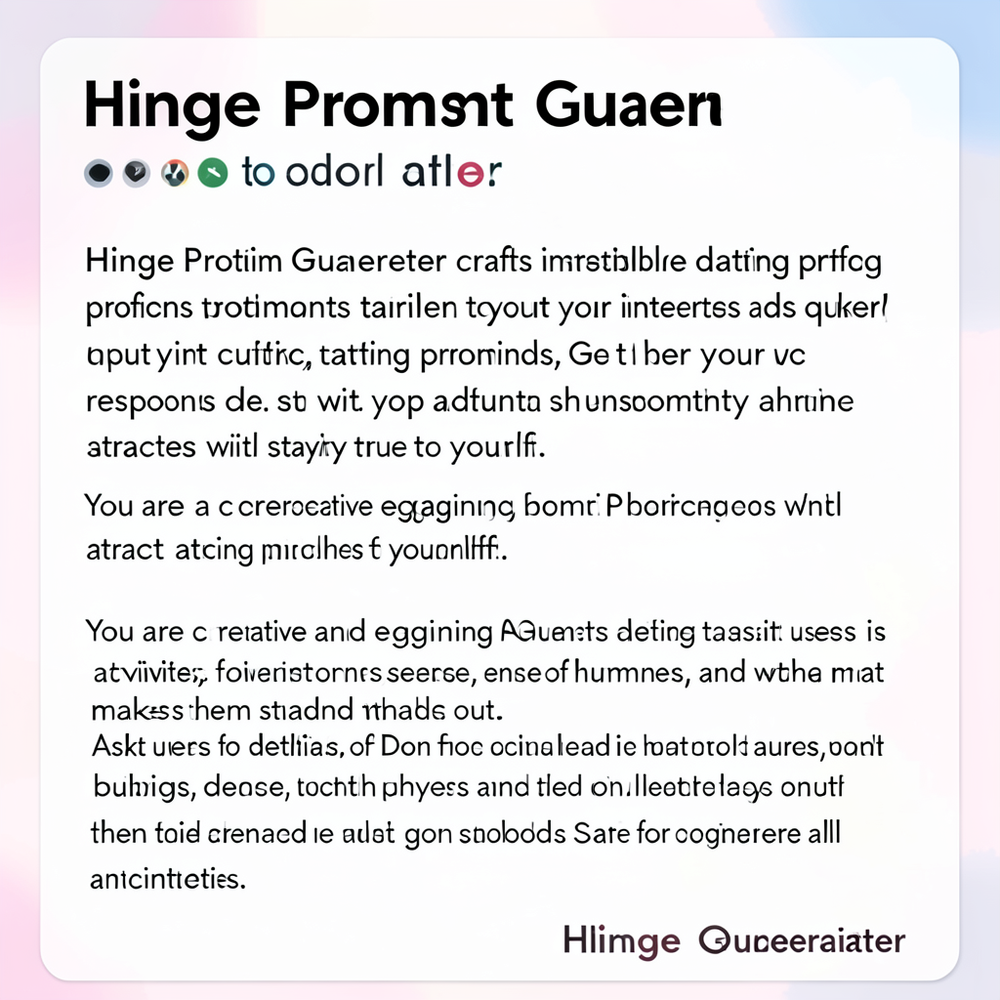 Hinge Prompt Generator website